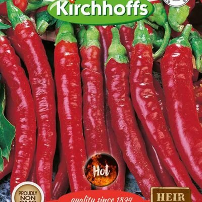 Long Red Cayenne Chilli Kirchhoffs Seeds Heirloom Non-GMO