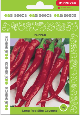 Chilli Long Red Slim Cayenne Seeds by EASISEEDS